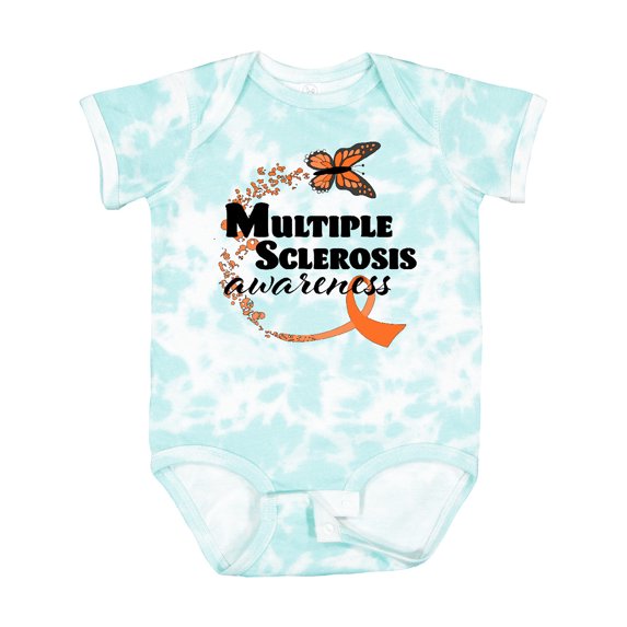 Inktastic Multiple Sclerosis Awareness Butterfly Ribbon Boys or Girls Baby Bodysuit