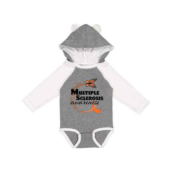 Inktastic Multiple Sclerosis Awareness Butterfly Ribbon Boys or Girls Long Sleeve Baby Bodysuit