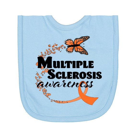 Inktastic Multiple Sclerosis Awareness Butterfly Ribbon Newborn Bib