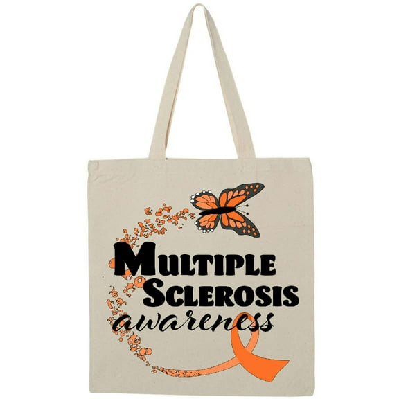 Inktastic Multiple Sclerosis Awareness Butterfly Ribbon Tote Bag