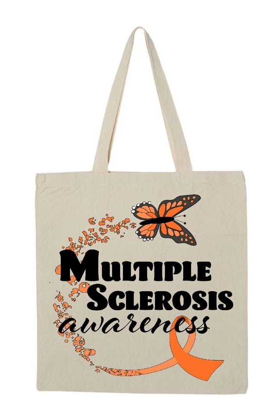 Multiple Sclerosis Awareness Butterfly Ribbon Tote Bag