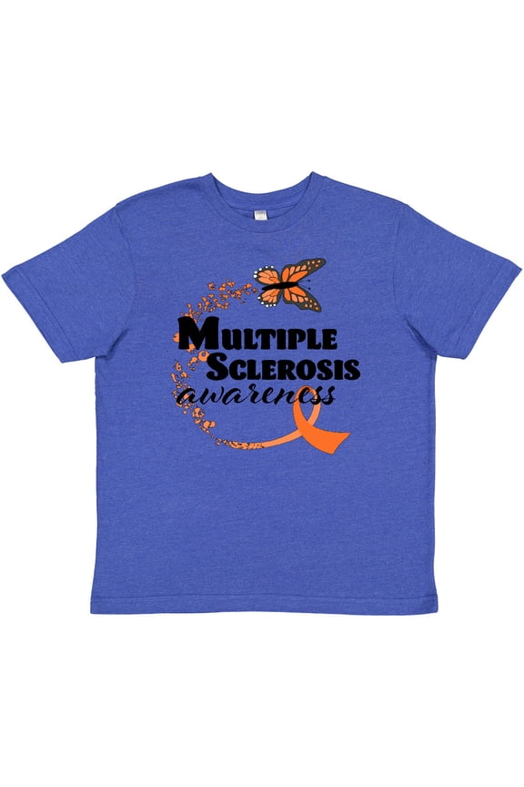 Multiple Sclerosis Awareness Butterfly Ribbon Youth T-Shirt