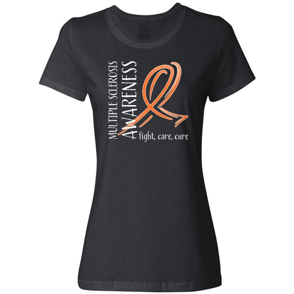 Inktastic Multiple Sclerosis Awareness- Fight, Care, Cure Women's T-Shirt