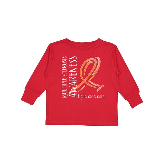 Inktastic Multiple Sclerosis Awareness- Fight, care, cure Boys or Girls Long Sleeve Toddler T-Shirt