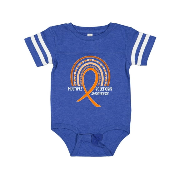 Inktastic Multiple Sclerosis Awareness Orange Ribbon Rainbow Boys or Girls Baby Bodysuit