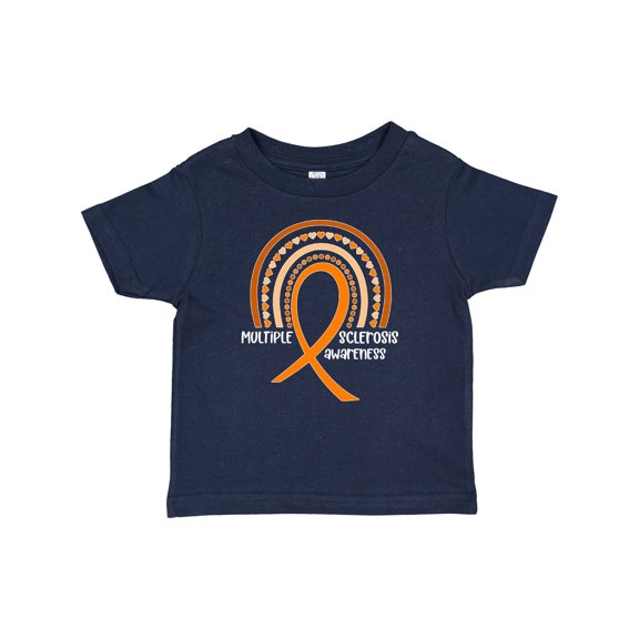 Inktastic Multiple Sclerosis Awareness Orange Ribbon Rainbow Boys or Girls Baby T-Shirt
