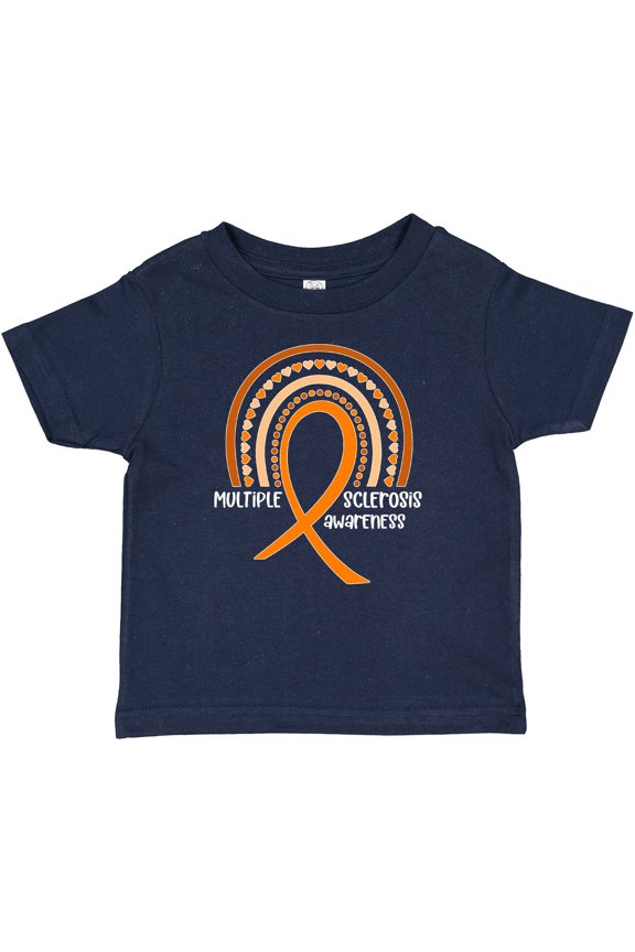 Multiple Sclerosis Awareness Orange Ribbon Rainbow Boys or Girls Baby T-Shirt