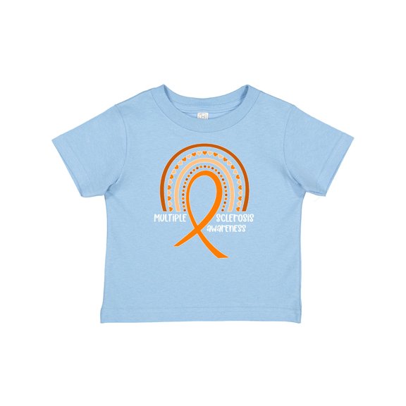 Inktastic Multiple Sclerosis Awareness Orange Ribbon Rainbow Boys or Girls Baby T-Shirt