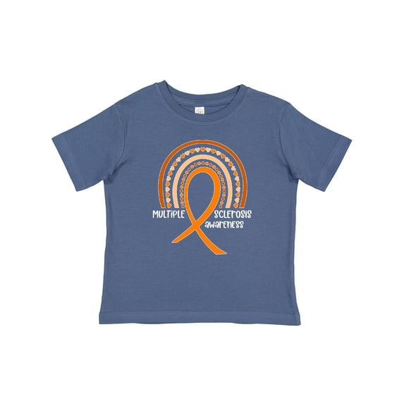 Inktastic Multiple Sclerosis Awareness Orange Ribbon Rainbow Boys or Girls Baby T-Shirt