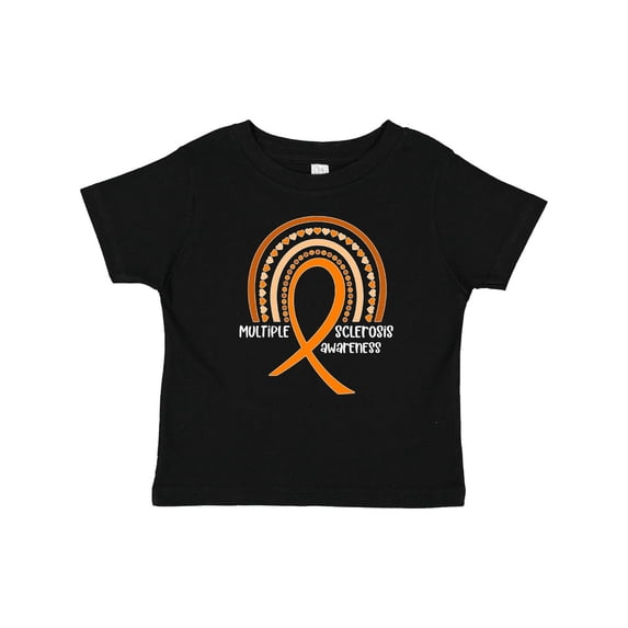 Inktastic Multiple Sclerosis Awareness Orange Ribbon Rainbow Boys or Girls Baby T-Shirt