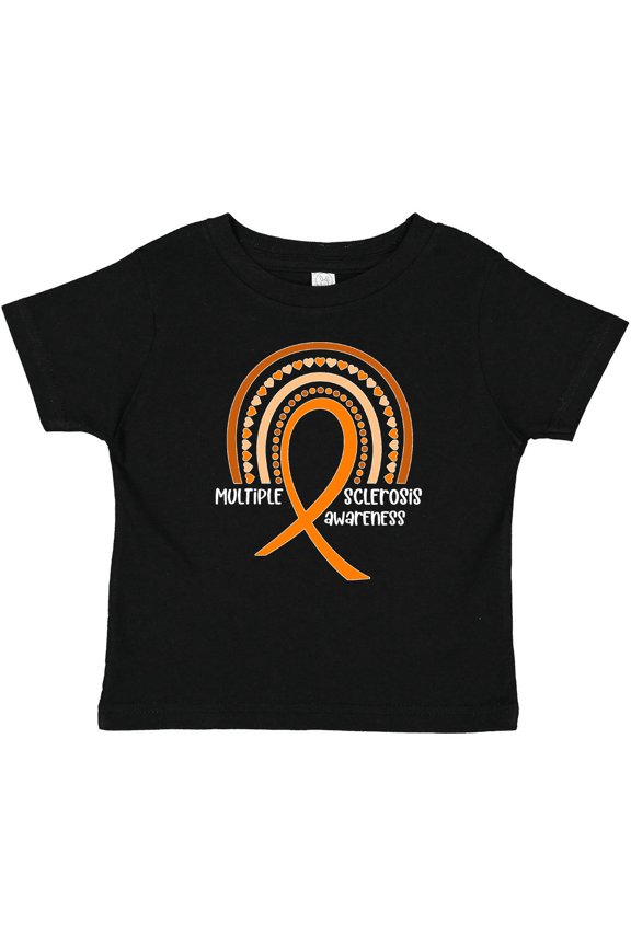 Multiple Sclerosis Awareness Orange Ribbon Rainbow Boys or Girls Baby T-Shirt