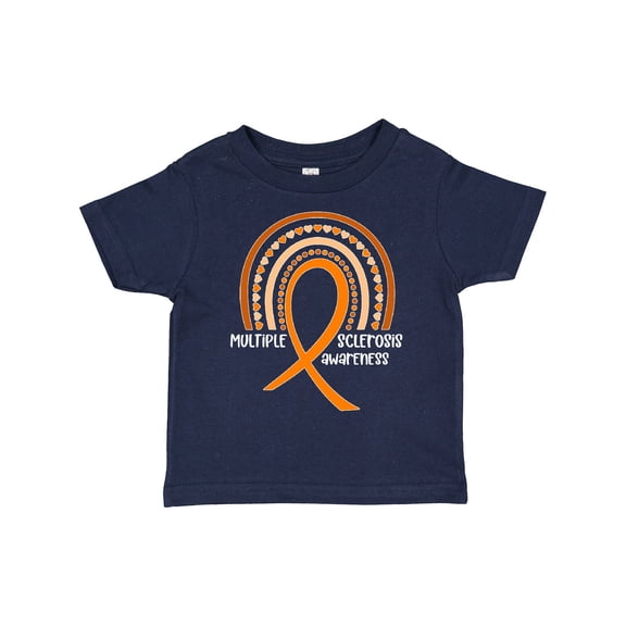 Inktastic Multiple Sclerosis Awareness Orange Ribbon Rainbow Boys or Girls Toddler T-Shirt