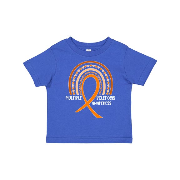 Inktastic Multiple Sclerosis Awareness Orange Ribbon Rainbow Boys or Girls Toddler T-Shirt
