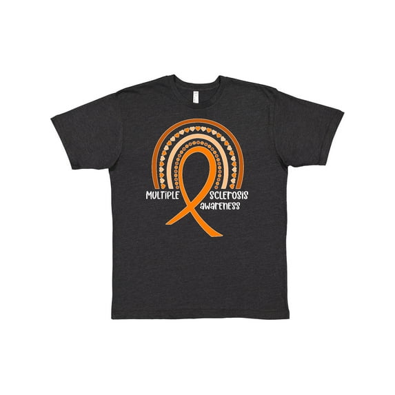 Inktastic Multiple Sclerosis Awareness Orange Ribbon Rainbow T-Shirt