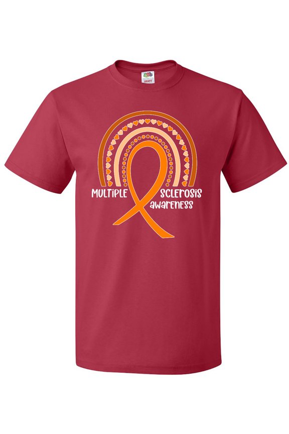 Multiple Sclerosis Awareness Orange Ribbon Rainbow T-Shirt