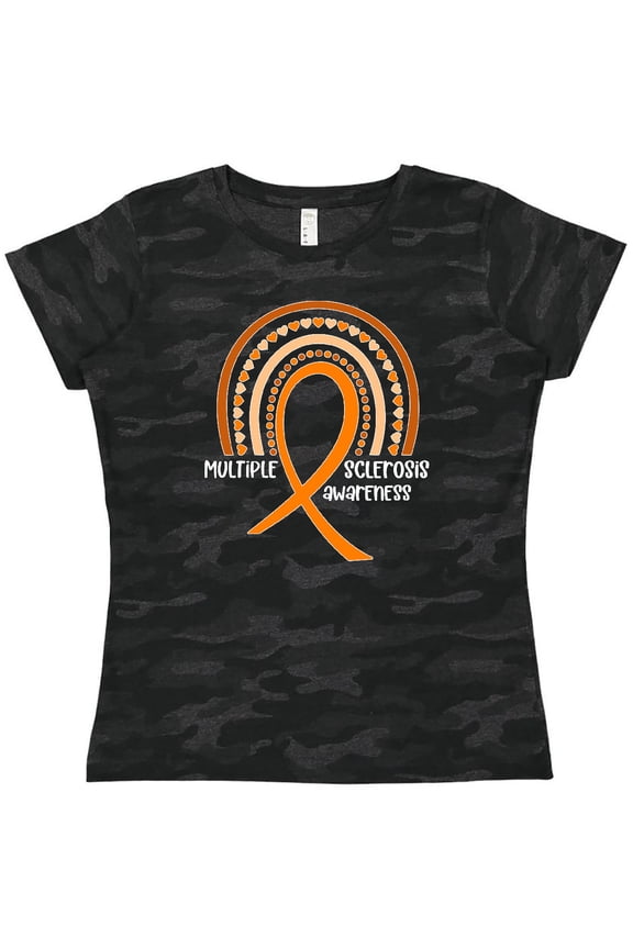 Multiple Sclerosis Awareness Orange Ribbon Rainbow Women's T-Shirt