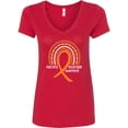 thumbnail image 1 of Inktastic Multiple Sclerosis Awareness Orange Ribbon Rainbow Women's V-Neck T-Shirt, 1 of 5