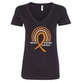 thumbnail image 1 of Inktastic Multiple Sclerosis Awareness Orange Ribbon Rainbow Women's V-Neck T-Shirt, 1 of 5