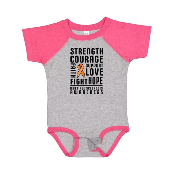 Inktastic Multiple Sclerosis Awareness Strength Courage and Support Boys or Girls Baby Bodysuit