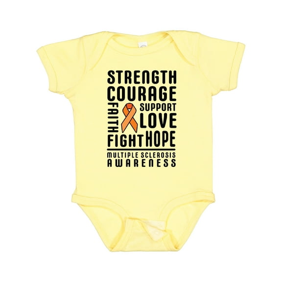 Inktastic Multiple Sclerosis Awareness Strength Courage and Support Boys or Girls Baby Bodysuit