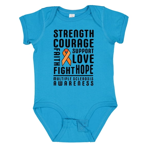 Inktastic Multiple Sclerosis Awareness Strength Courage and Support Boys or Girls Baby Bodysuit