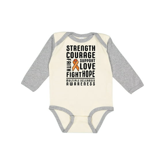 Inktastic Multiple Sclerosis Awareness Strength Courage and Support Boys or Girls Long Sleeve Baby Bodysuit
