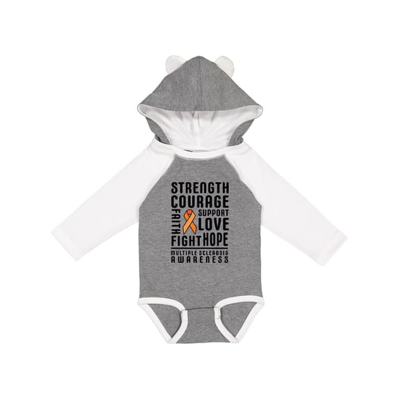 Inktastic Multiple Sclerosis Awareness Strength Courage and Support Boys or Girls Long Sleeve Baby Bodysuit