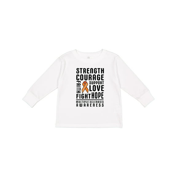 Inktastic Multiple Sclerosis Awareness Strength Courage and Support Boys or Girls Long Sleeve Toddler T-Shirt
