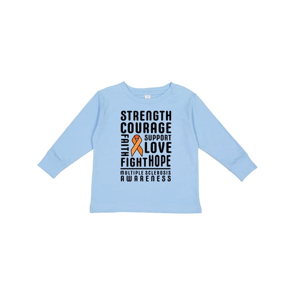 Inktastic Multiple Sclerosis Awareness Strength Courage and Support Boys or Girls Long Sleeve Toddler T-Shirt