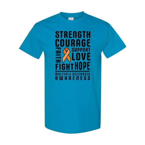 Inktastic Multiple Sclerosis Awareness Strength Courage and Support T-Shirt