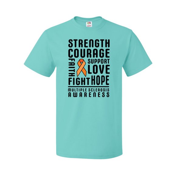Inktastic Multiple Sclerosis Awareness Strength Courage and Support T-Shirt