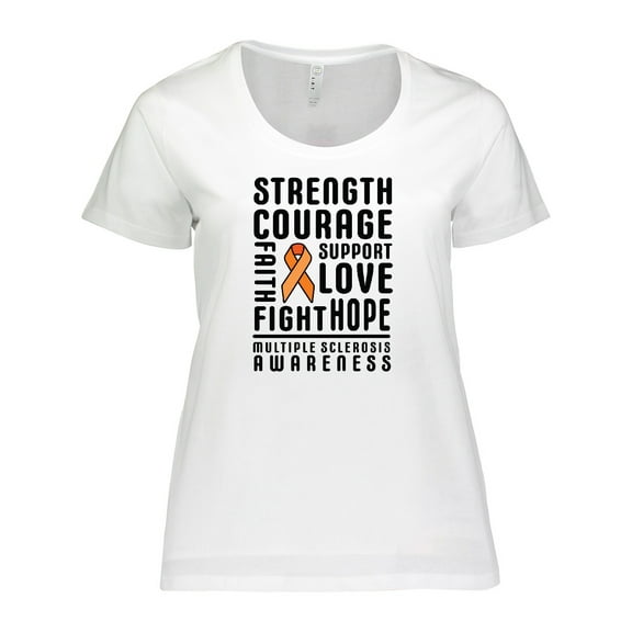 Inktastic Multiple Sclerosis Awareness Strength Courage and Support Women's Plus Size T-Shirt