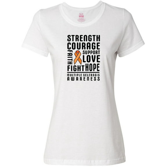 Inktastic Multiple Sclerosis Awareness Strength Courage and Support Women's T-Shirt