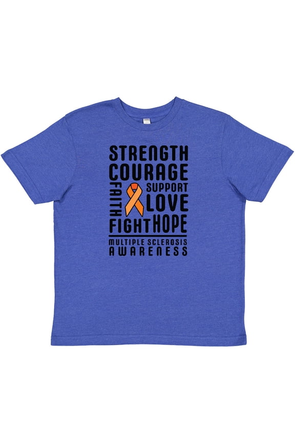 Multiple Sclerosis Awareness Strength Courage and Support Youth T-Shirt