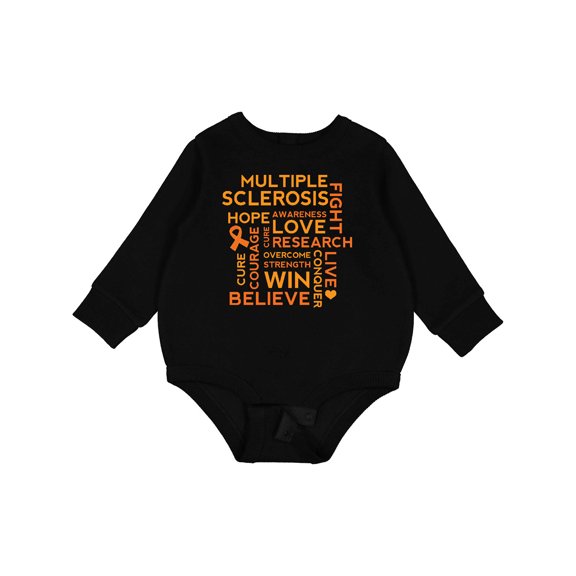 Inktastic Multiple Sclerosis Awareness Word Cloud Baby Fleece Bodysuit