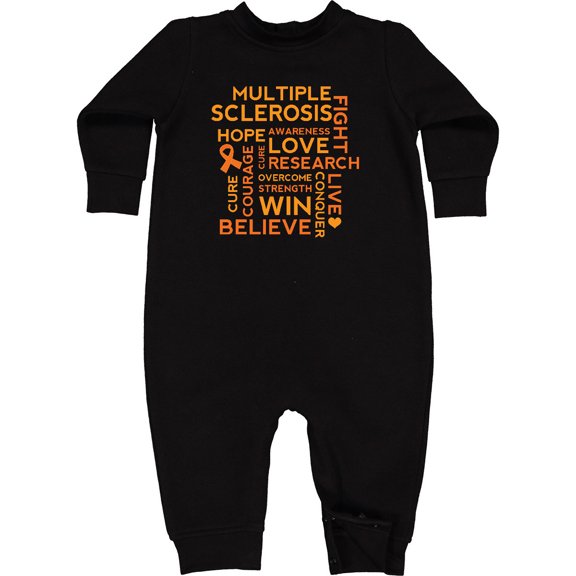 Inktastic Multiple Sclerosis Awareness Word Cloud Baby Fleece Romper