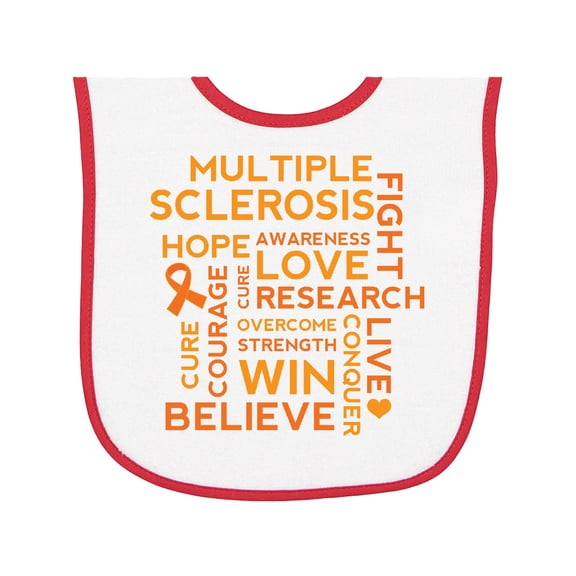 Inktastic Multiple Sclerosis Awareness Word Cloud Baby Terry Cloth Bib