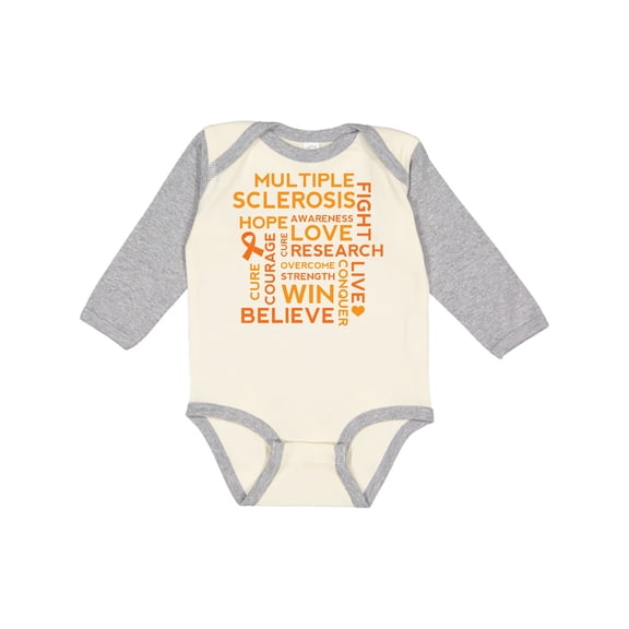 Inktastic Multiple Sclerosis Awareness Word Cloud Boys or Girls Long Sleeve Baby Bodysuit