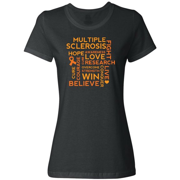 Inktastic Multiple Sclerosis Awareness Word Cloud Women's T-Shirt