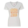 thumbnail image 1 of Inktastic Multiple Sclerosis Awareness word cloud Women's V-Neck T-Shirt, 1 of 5