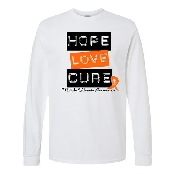 Inktastic Multiple Sclerosis Hope Love Cure Long Sleeve T-Shirt