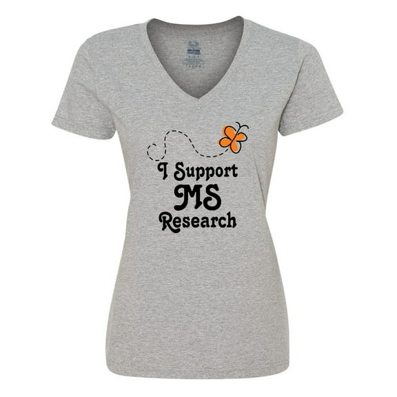 Inktastic Multiple Sclerosis MS Research Women's V-Neck T-Shirt