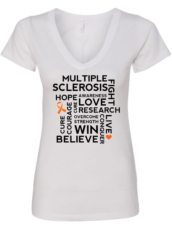 Multiple Sclerosis Ms Awareness Walk Women's V-Neck T-Shirt