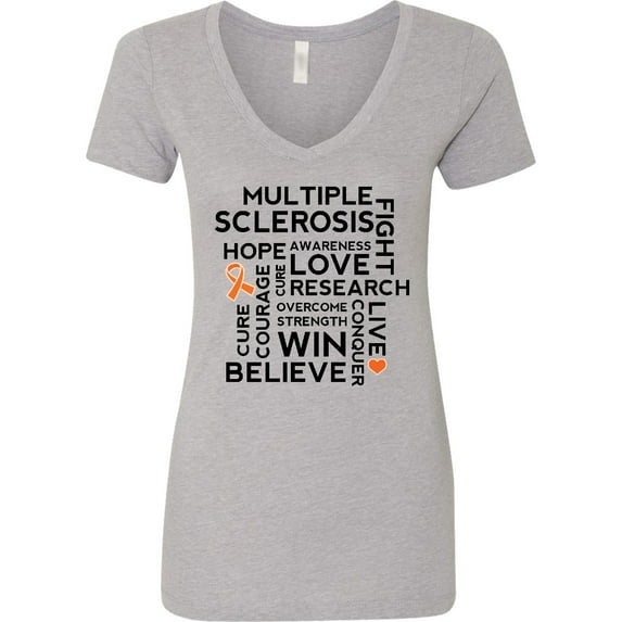 Inktastic Multiple Sclerosis Ms Awareness Walk Women's V-Neck T-Shirt