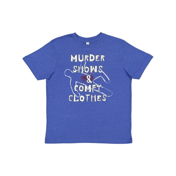 Inktastic Murder Shows and Comfy Clothes Bloody Chalk Outline Youth T-Shirt
