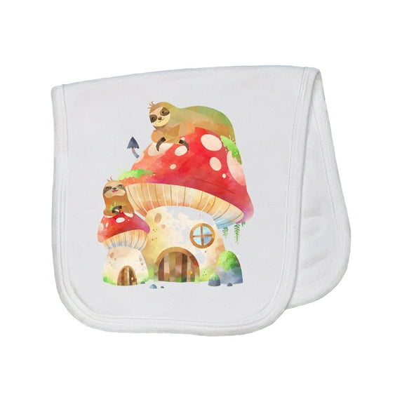 Inktastic Mushroom Cottage Baby Burp Cloth