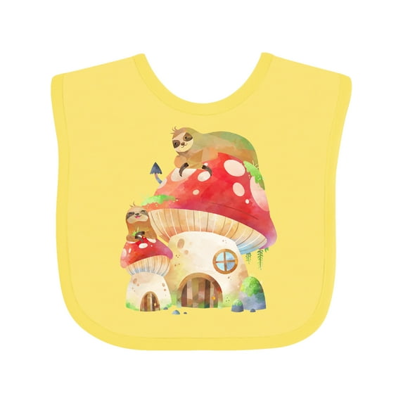 Inktastic Mushroom Cottage Boys or Girls Baby Bib