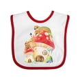 thumbnail image 1 of Inktastic Mushroom Cottage Boys or Girls Baby Bib, 1 of 4