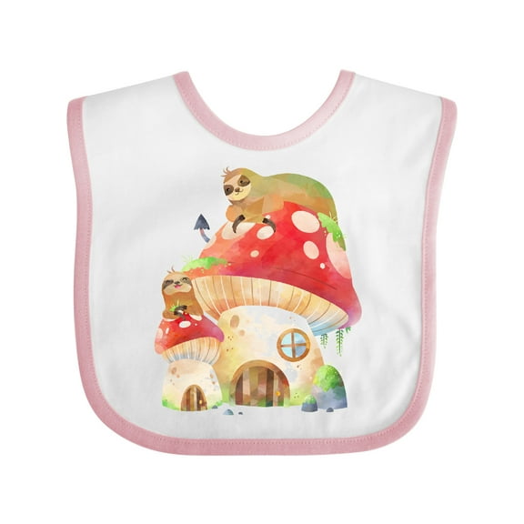Inktastic Mushroom Cottage Boys or Girls Baby Bib