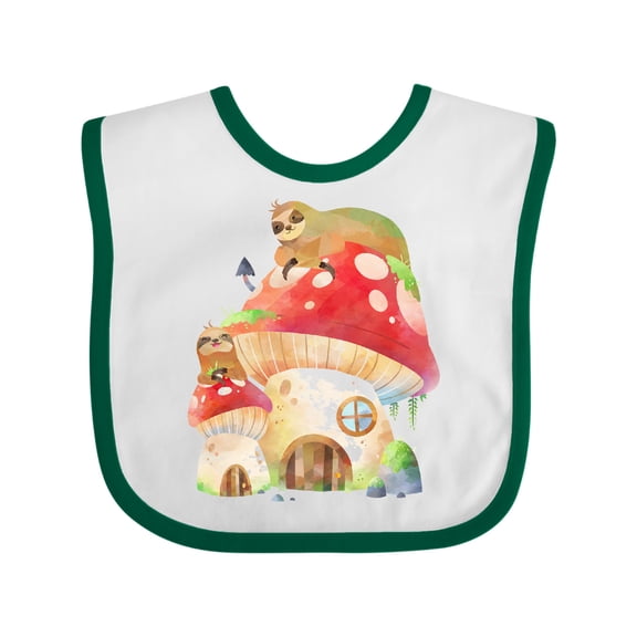 Inktastic Mushroom Cottage Boys or Girls Baby Bib